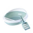 Pet Supplies Semi-Enclosed Detachable Splash-Proof Litter Box Cat Toilet with Cat Litter Scoop(Blue)