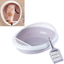 Pet Supplies Semi-Enclosed Detachable Splash-Proof Litter Box Cat Toilet with Cat Litter Scoop(Purple)