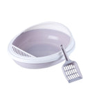 Pet Supplies Semi-Enclosed Detachable Splash-Proof Litter Box Cat Toilet with Cat Litter Scoop(Purple)
