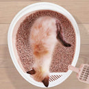 Pet Supplies Semi-Enclosed Detachable Splash-Proof Litter Box Cat Toilet with Cat Litter Scoop(Purple)