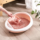 Pet Supplies Semi-Enclosed Detachable Splash-Proof Litter Box Cat Toilet with Cat Litter Scoop(Blue)