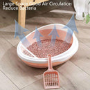 Pet Supplies Semi-Enclosed Detachable Splash-Proof Litter Box Cat Toilet with Cat Litter Scoop(Blue)