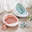 Pet Supplies Semi-Enclosed Detachable Splash-Proof Litter Box Cat Toilet with Cat Litter Scoop(Blue)