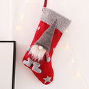 Christmas Ornaments Three-Dimensional Faceless Doll Christmas Stocking Christmas Gift Candy Bag(Red )
