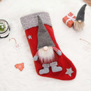 Christmas Ornaments Three-Dimensional Faceless Doll Christmas Stocking Christmas Gift Candy Bag(Red )