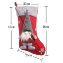 Christmas Ornaments Three-Dimensional Faceless Doll Christmas Stocking Christmas Gift Candy Bag(Gray)