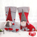 Christmas Ornaments Three-Dimensional Faceless Doll Christmas Stocking Christmas Gift Candy Bag(Gray)