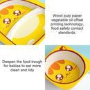 Baby Dish Tableware Set Cartoon Fork Feeding Dishes for Kids Utensils Natural Bamboo Fiber Bowl With Cup Spoon Plate(Penguin)