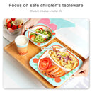 Baby Dish Tableware Set Cartoon Fork Feeding Dishes for Kids Utensils Natural Bamboo Fiber Bowl With Cup Spoon Plate(Penguin)
