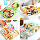 Baby Dish Tableware Set Cartoon Fork Feeding Dishes for Kids Utensils Natural Bamboo Fiber Bowl With Cup Spoon Plate(Little Squirrel )