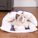 Closed Removable and Washable Cat Litter Sleeping Bag Winter Warm Dog Kennel, Size: S(Dark Blue Stars)