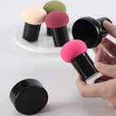 8 PCS Mushroom Head Puff Round Head Small Mushroom With Handle Puff Makeup Sponge Puff(Black)