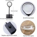 10 Times High-Definition Large Mirror Electronic Circuit Board Repair Reading Belt 36LED Lamp Plug-In Radio Magnifying Glass, CN Plug