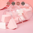 3 Sets 12 in 1 Cans Disposable Powder Puff Triangle Makeup Powder Puff Set Fan-Shaped Powder Puff(Four Colors)