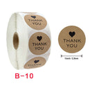 10 PCS Kraft Paper Roll Sticker Thank You Sticker Label Red Love Envelope Decoration, Size: 2.5cm/1inch(B-10)