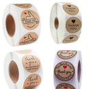 10 PCS Kraft Paper Roll Sticker Thank You Sticker Label Red Love Envelope Decoration, Size: 2.5cm/1inch(B-10)