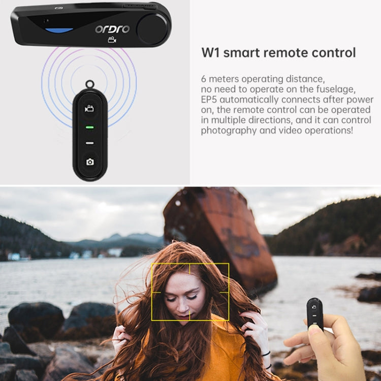 ORDRO EP5 WIFI APP Live Video Smart Head-Mounted Sports Camera With Remote Control(Black)