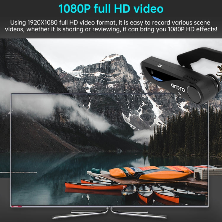 ORDRO EP5 WIFI APP Live Video Smart Head-Mounted Sports Camera With Remote Control(Black)