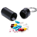 10 PCS Portable Sealed Waterproof Aluminum Alloy First Aid Pill Bottle with Keychain(Black)