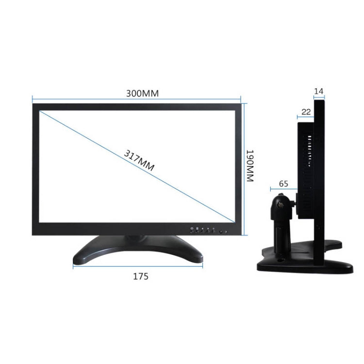 ZGYNK B1042 Portable High-Definition Metal Computer Monitor Display, Size:12.5 inch VGA AV HDMI BNC