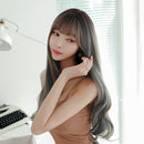 Realistic Chemical Fiber High Temperature Silk Long Curly Hair Wig for Girls, Color:Aoki Pick Mist Blue