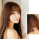 Realistic Long Straight Hair Wig Synthetic Fiber Headgear For Women, Style:Short Brown Black Gradient Thin Rattan 45CM