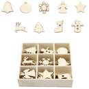 Christmas Creative DIY Decoration Gift Set Handmade Wood Chip Pendant, Style:JM02031