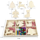 Christmas Creative DIY Decoration Gift Set Handmade Wood Chip Pendant, Style:JM02039