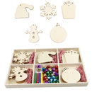 Christmas Creative DIY Decoration Gift Set Handmade Wood Chip Pendant, Style:JM02040