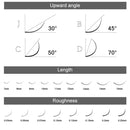 16Rows Natural Makeup Lashes Black False Eyelashes Eye Lashes Extension Tools, Curl:C, Thickness:0.07mm(8mm)