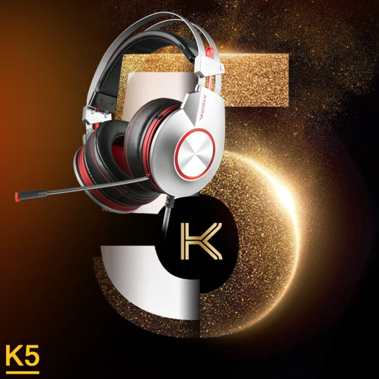 XIBERIA K5 Subwoofer 7.1 Music Gaming Headset, Cable Length: 2m, Style:Single 3.5mm(Gray)