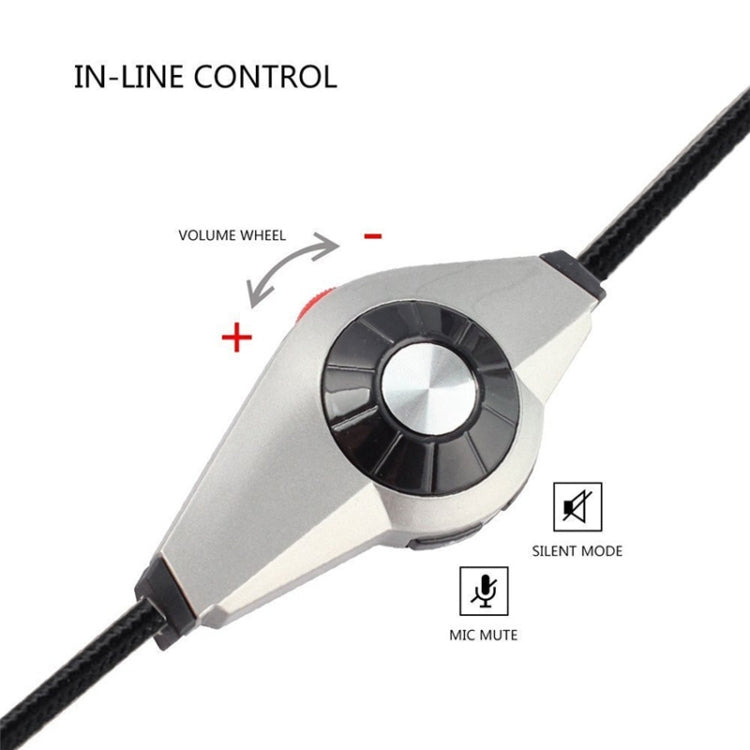 XIBERIA K5 Subwoofer 7.1 Music Gaming Headset, Cable Length: 2m, Style:Single 3.5mm(Gray)