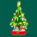 Christmas Rotating Light Music Box Assembled Building Blocks Children Holiday Gifts, Style:Christmas Tree