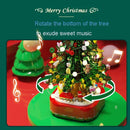 Christmas Rotating Light Music Box Assembled Building Blocks Children Holiday Gifts, Style:Christmas Tree