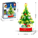 Christmas Rotating Light Music Box Assembled Building Blocks Children Holiday Gifts, Style:Christmas Tree