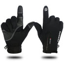 HUMRAO Outdoor Riding Gloves Winter Velvet Thermal Gloves Ski Motorcycle Waterproof Non-Slip Gloves, Size: L(Black)