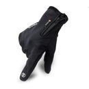 HUMRAO Outdoor Riding Gloves Winter Velvet Thermal Gloves Ski Motorcycle Waterproof Non-Slip Gloves, Size: L(Black)