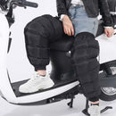 Electric Bicycle Winter Motorcycle Windshield Waterproof Warm Leg Cover Plus Velvet Padded Knee Pads, Size:70cm Lengthened and Enlarged(Black)