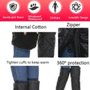 Electric Bike Winter Outdoor Riding Windproof Cold Protection Plus Velvet Warm Leg Guard Knee Pads, Style:70cm Black
