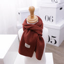 WJ8657 Solid Color Children Scarf Winter Knitted Scarf Warm Wool Baby Scarf, Length (CM): 125cm(Caramel Colour)