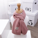 WJ8657 Solid Color Children Scarf Winter Knitted Scarf Warm Wool Baby Scarf, Length (CM): 125cm(Skin Powder)