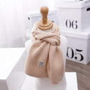 WJ8657 Solid Color Children Scarf Winter Knitted Scarf Warm Wool Baby Scarf, Length (CM): 125cm(Beige)