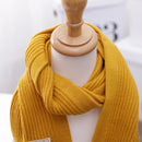 WJ8657 Solid Color Children Scarf Winter Knitted Scarf Warm Wool Baby Scarf, Length (CM): 125cm(Light Brown)