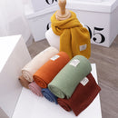 WJ8657 Solid Color Children Scarf Winter Knitted Scarf Warm Wool Baby Scarf, Length (CM): 125cm(Light Brown)