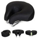 Noseless Bicycle Saddle Mountain Bike Thickened Soft Cushion(Black)