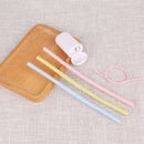 3 PCS Portable Foldable Collapsible Reusable Silicone Drinking Straw Outdoor Household Drinking Tool, Straw Size: 230x8mm, Sytle:Straight Straw(Black)