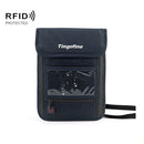 Travel Storage Messenger Passport Bag Multifunctional RFID Anti-Theft Hanging Neck Document Bag Card Bag, Size: 21x16cm(Iron Gray)