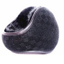 Winter Warm Wool Ear Bag Back-Wearing Foldable Plush Earmuffs, Size:Free Size(Black Wool Square)