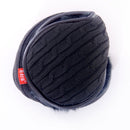 Winter Warm Wool Ear Bag Back-Wearing Foldable Plush Earmuffs, Size:Free Size(Black Twist Yarn)