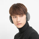 Winter Warm Wool Ear Bag Back-Wearing Foldable Plush Earmuffs, Size:Free Size(Black Twist Yarn)